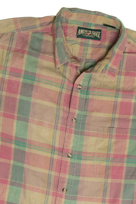 Recycled American Eagle Flannel Button Up Shirt