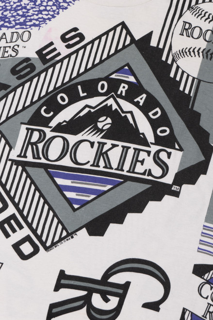 Vintage Colorado Rockies MLB Baseball All Over Print T-Shirt