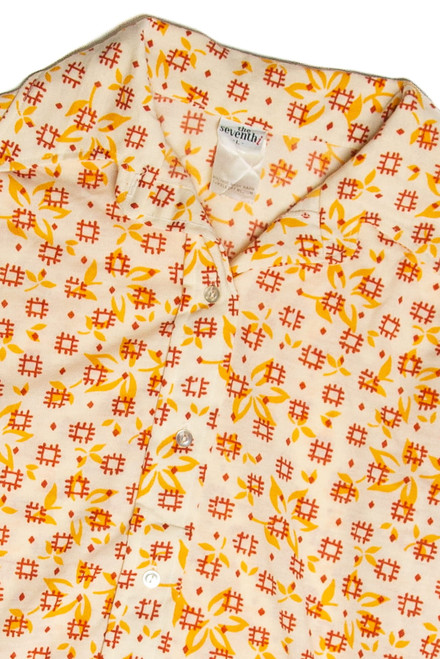 Vintage Red And Orange Button Up Shirt