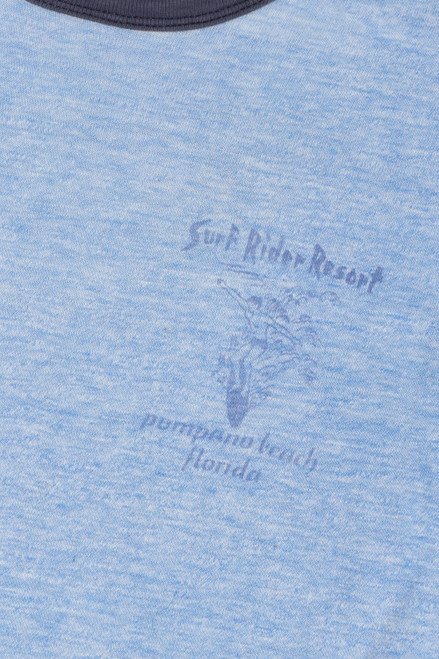 Vintage Distressed "Surf Rider Resort" Ringer T-Shirt