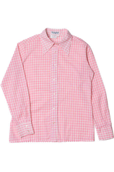 Vintage Pastel Pink Gingham Carroll Reed Button Up Shirt