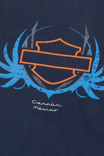 Cancun Mexico Flame Logo Harley Davidson T-Shirt