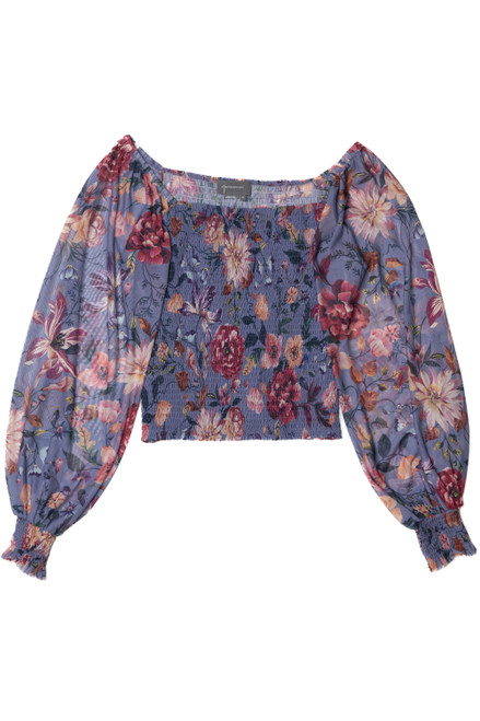 Recycled Smocked Puff Sleeve Anthropologie Crop Top