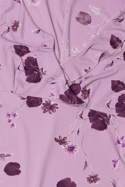Vintage Lavender Floral Ruffle Trim City Triangles Dress