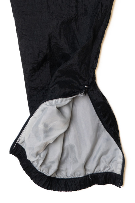 Vintage Black Nylon Ankle Zip Pro Spirit Track Pants