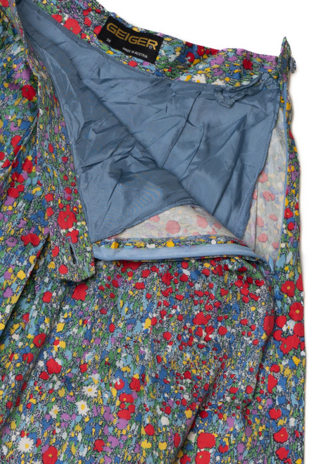 Vintage Poppy Field Floral Geiger Skirt