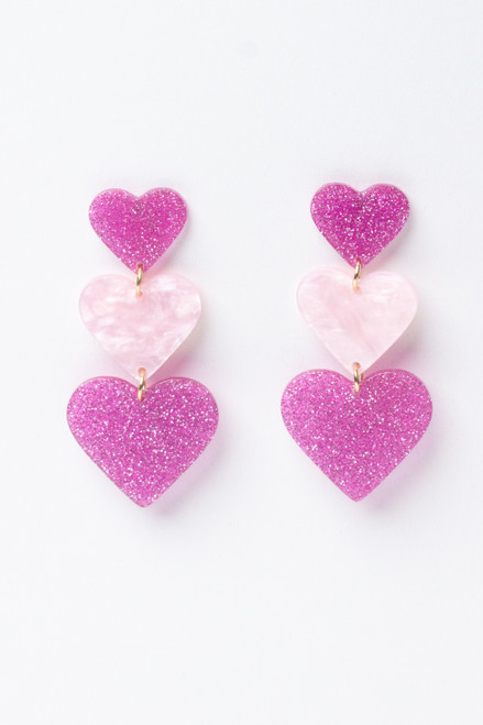 Triple Heart Earrings