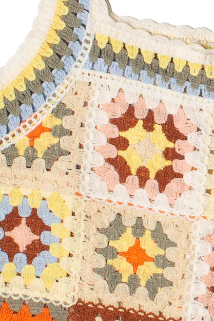 Crochet Granny Square Mini Dress