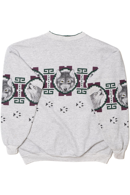 Vintage "Minnesota" Wolves Wraparound Print Art Unlimited Sweatshirt