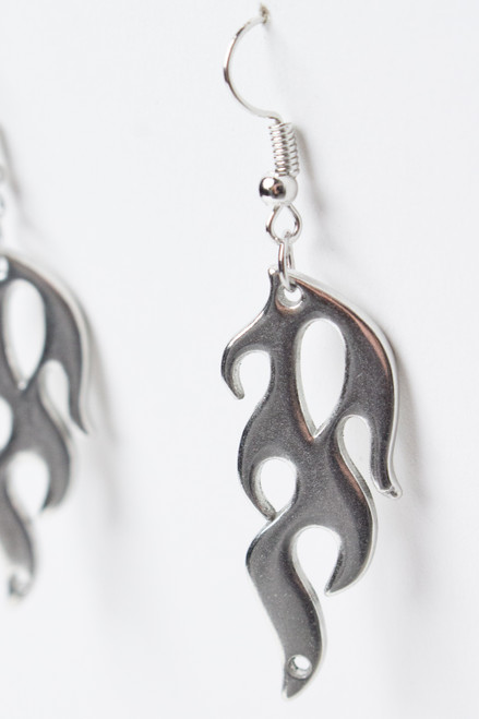 Silver Flame Earrings