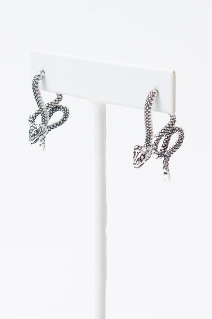 Silver Snake Earrings