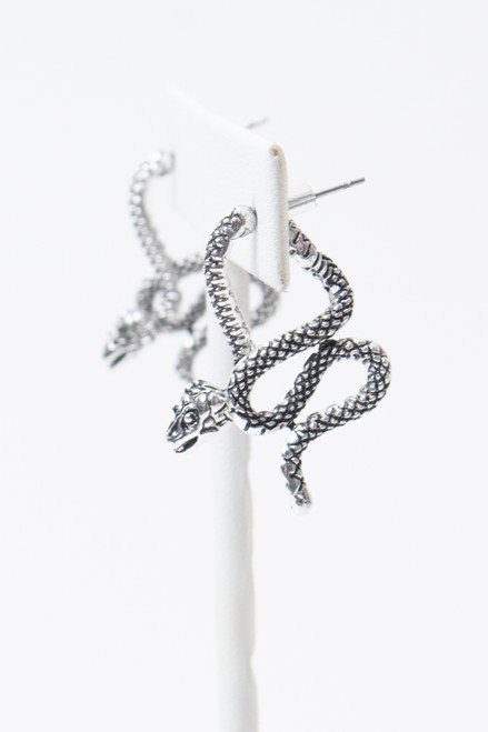 Silver Snake Earrings