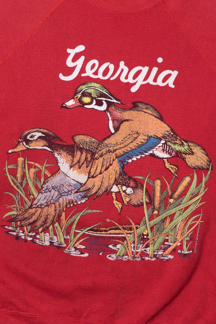 Vintage 1989 "Georgia" Ducks Raglan Sweatshirt