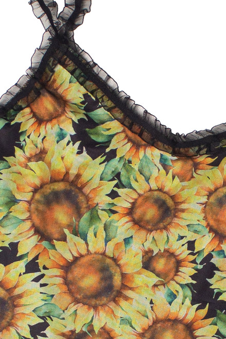 Mesh Ruffle Sunflower Dress