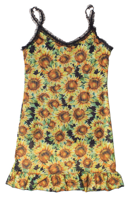 Mesh Ruffle Sunflower Dress