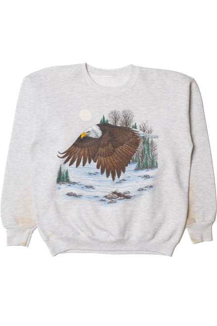 Vintage Eagle Scenic Print Sweatshirt