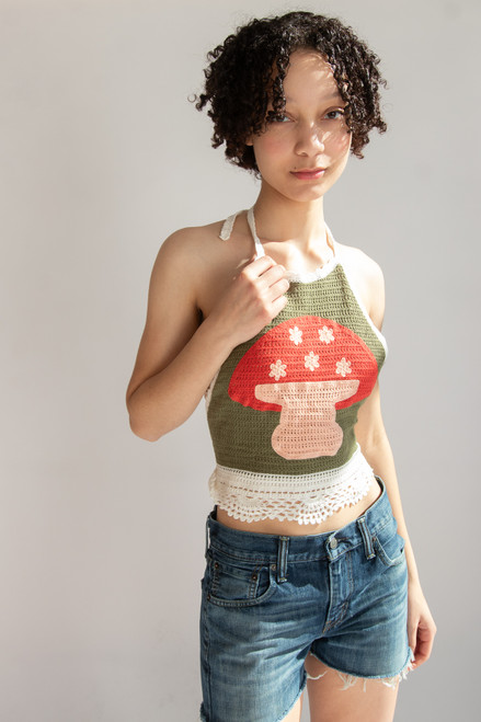 Crochet Mushroom Halter Top