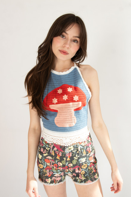 Crochet Mushroom Halter Top