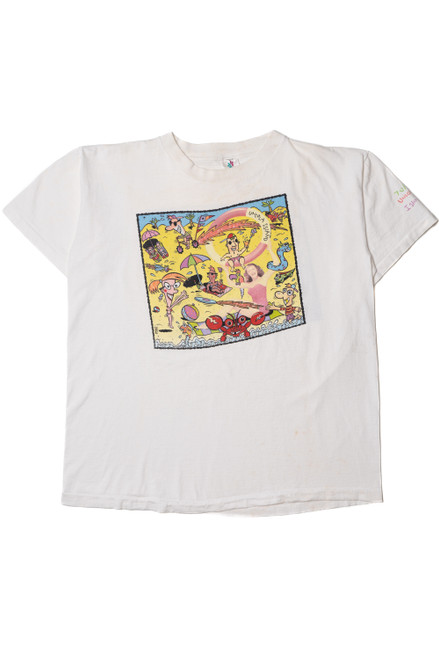 Vintage "7 UP Uncola Island" Front/Back Print National Mills T-Shirt