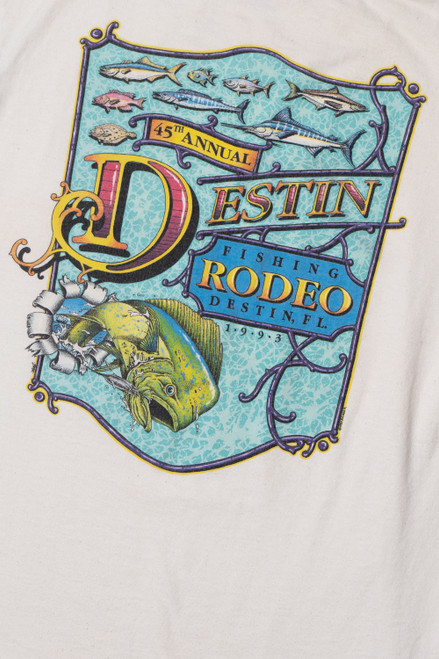 Vintage 1993 "Destin Fishing Rodeo" Pocket T-Shirt