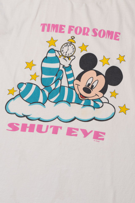 Vintage Mickey Mouse "Time For Some Shute Eye" Extra Long Sleep T-Shirt