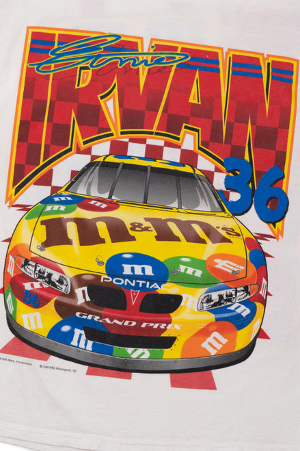 Vintage 1999 Ernie Irvan 36 M&M's Racing Team NASCAR T-Shirt