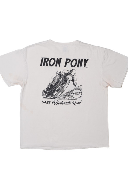 Vintage "Iron Pony" Motorcycle Front/Back Print T-Shirt