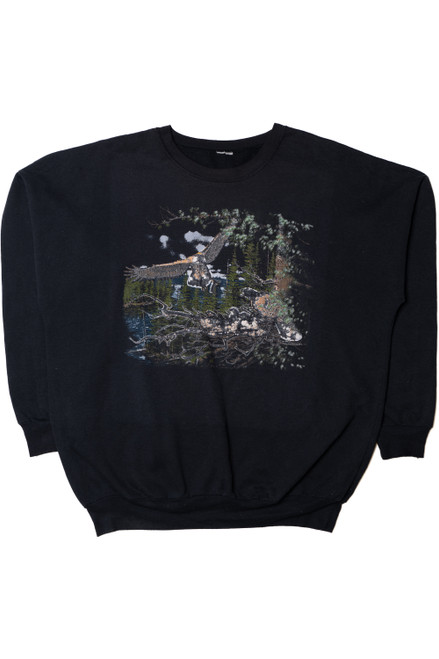 Vintage Distressed Scenic Forest Sweatshirt