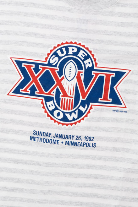 Vintage Deadstock NWT 1992 Super Bowl XXVI Metrodome Minneapolis T-Shirt