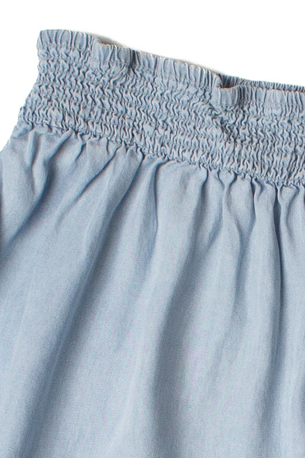 Tiered Chambray Maxi Skirt 