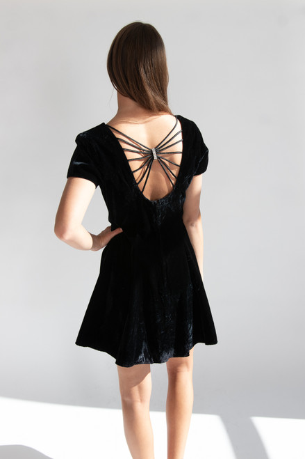 Vintage Rhapsody Black Velvet Dress