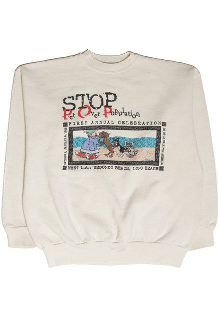 Vintage Stop Pet Over Population California Sweatshirt (1998)