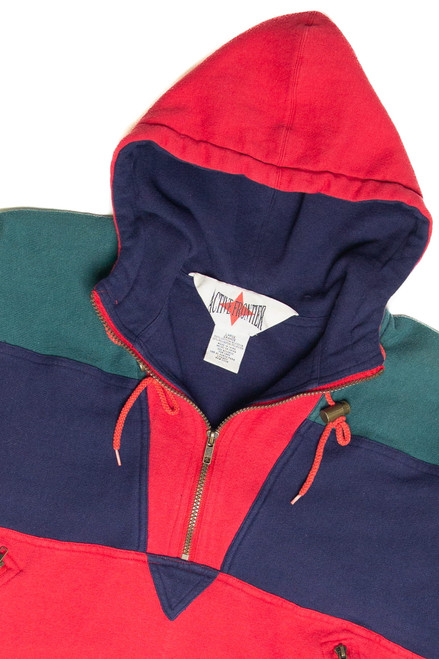 Vintage Active Frontier Color Block Hooded Sweatshirt