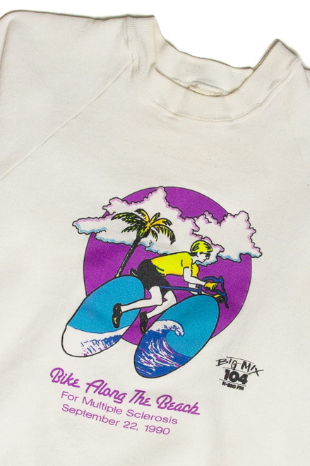 Vintage Bike Along The Beach MS Benefit Sweatshirt (1990)