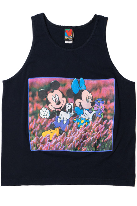 Vintage Disney Mickey & Minnie Lace Edge Tank Top T-Shirt