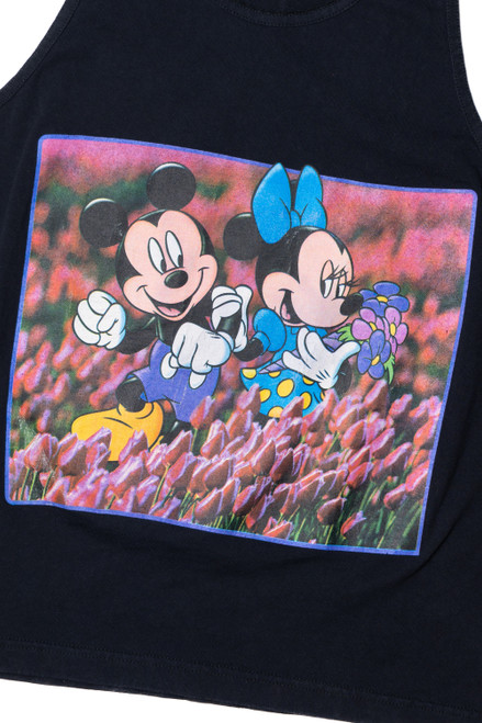 Vintage Disney Mickey & Minnie Lace Edge Tank Top T-Shirt
