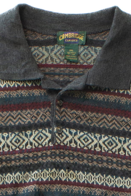 Vintage Cambridge Classics Polo Collar 80s Sweater