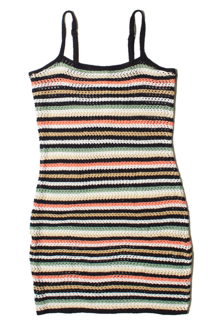 Stripe Crochet Mini Dress 