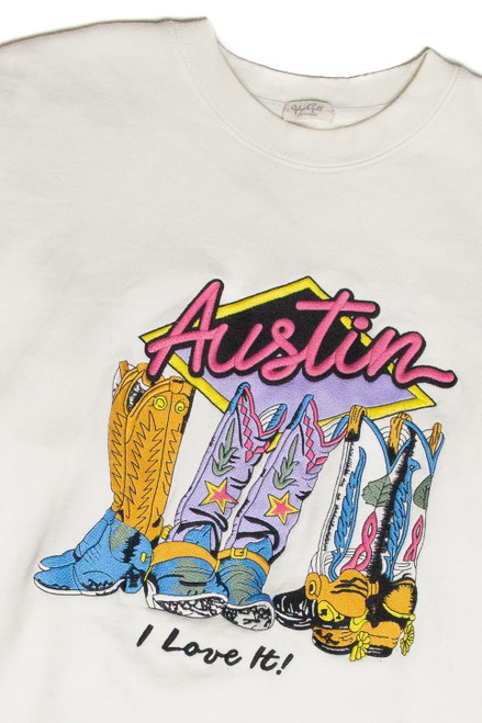Vintage Austin Texas "I Love It!" Embroidered Sweatshirt