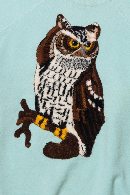 Vintage Owl Tufted Applique Sweatshirt