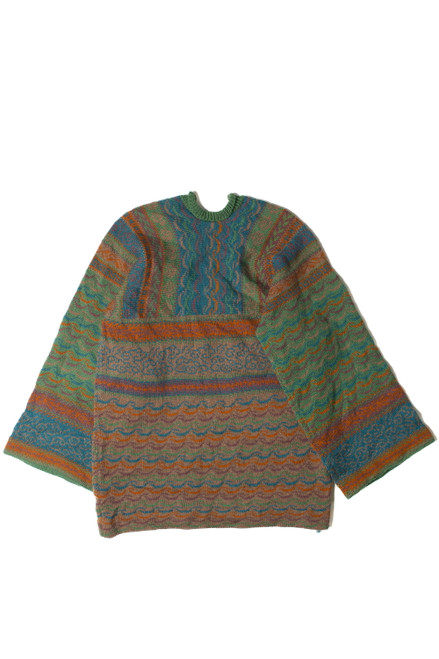Bell Sleeve Nature Motif Knit Sweater