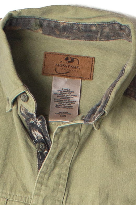 Mossy Oak Apparel Real Tree Camo Detail Button Up Shirt