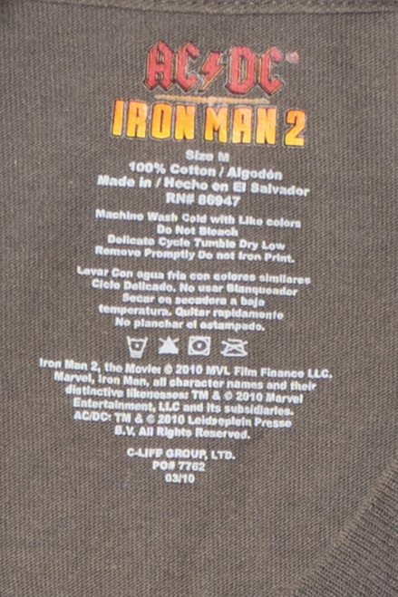 Recycled AC/DC Iron Man 2 "Shoot To Thrill" T-Shirt