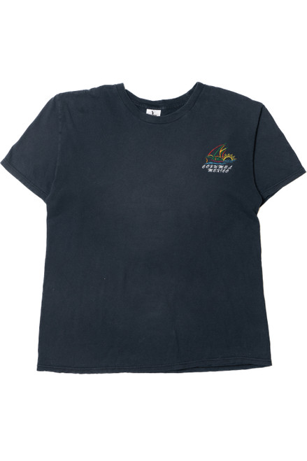 Vintage Cozumel Mexico Embroidered Sailboat Sunset T-Shirt