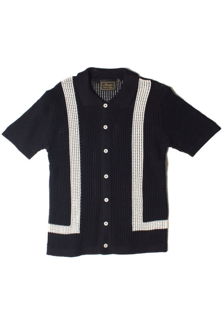 Crochet Bowling Style Button Up Shirt