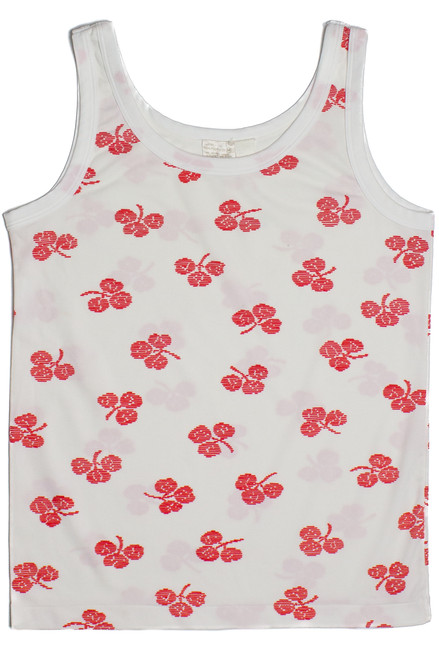 Vintage Cherry Print Polyester Top