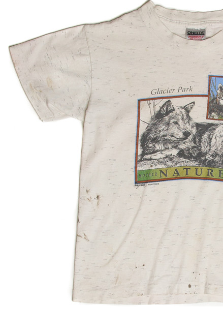 Vintage Glacier Park Wolf Youth T-Shirt