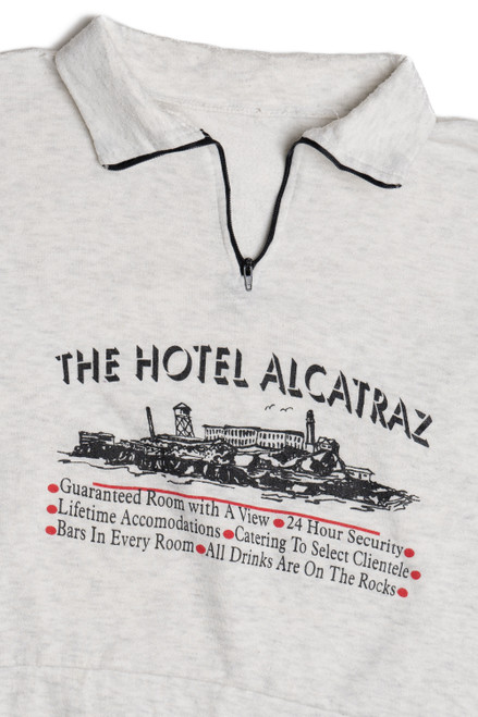 Vintage "The Hotel Alcatraz" Quarter Zip Pocket Sweatshirt