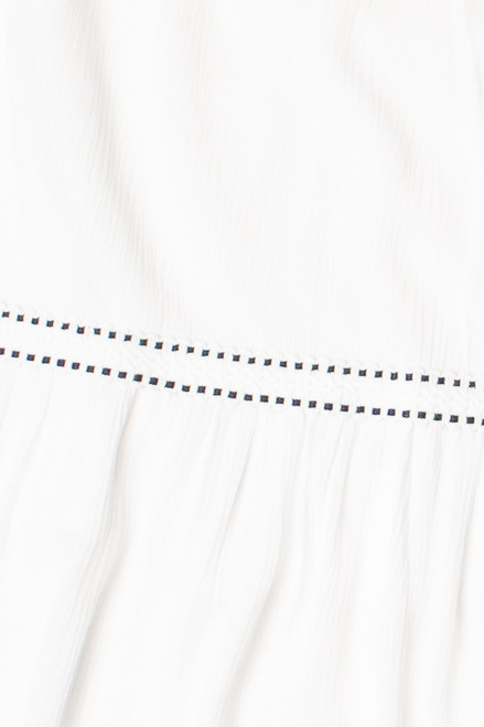 Embroidered Detail Gauze Tiered Maxi Dress