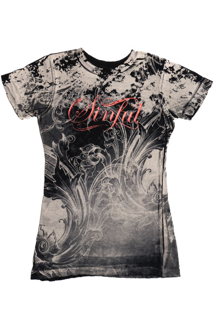 "Sinful" By Affliction All Over Print T-Shirt